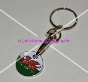 Welsh 3-in-1 Keyring Trolley & Locker Token - Click Image to Close